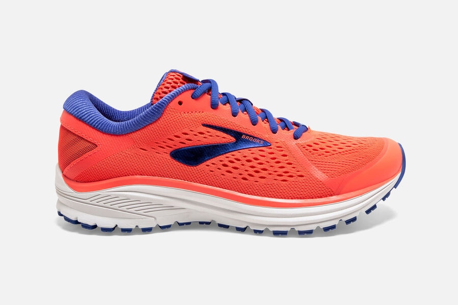 Brooks Aduro 6 Mens UK - Road Running Shoes - Coral/Blue/White 675-DCNWPU